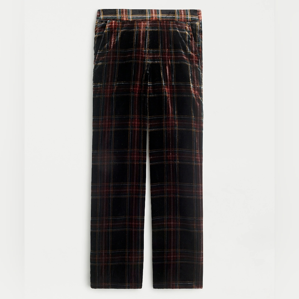 J. Crew Plaid Ankle Pants - Black and Red